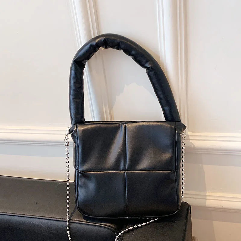 Autumn Plaid Shoulder Bag for Women Large-Capacity Handbag