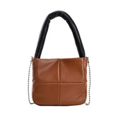 Autumn Plaid Shoulder Bag for Women Large-Capacity Handbag
