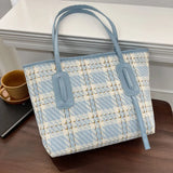 Autumn Plaid Tote Bag Hand-held Shoulder Bag
