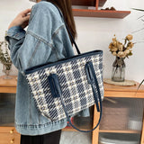 Autumn Plaid Tote Bag Hand-held Shoulder Bag