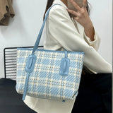 Autumn Plaid Tote Bag Hand-held Shoulder Bag