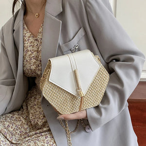 Autumn Straw Bag Woman Tassel Sweet One-shoulder Street Style