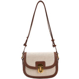 Autumn Retro Small Saddle Bags Quilted Ladies Lock Flap Messenger Bags