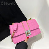 Autumn Stone Prints Women's Bag Chain Square Handbags Messenger Bags