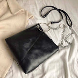 Sequined Shoulder Bag Women's Large Capacity PU Leather Handbag Chain