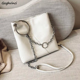 Sequined Shoulder Bag Women's Large Capacity PU Leather Handbag Chain