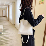 Sequined Shoulder Bag Women's Large Capacity PU Leather Handbag Chain