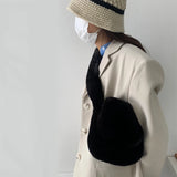 Women's Plush Crossbody Bag - Flap Shoulder Wall