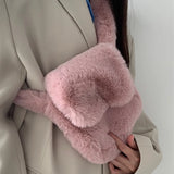 Women's Plush Crossbody Bag - Flap Shoulder Wall
