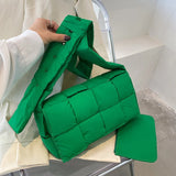 Autumn Winter Woven Messenger Handbag Cotton Dress Women Bags