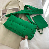 Autumn Winter Woven Messenger Handbag Cotton Dress Women Bags