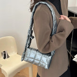 Women Soft Down Shoulder Bag Quilted Cotton-Padded Crossbody