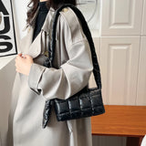 Women Soft Down Shoulder Bag Quilted Cotton-Padded Crossbody
