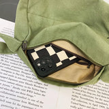 Canvas Crossbody Bag Women's Single Shoulder Mini Phone Bag Casual