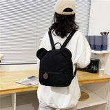 Bear Shaped Fleece Women Backpack Solid Bagpack Shoulder Bags