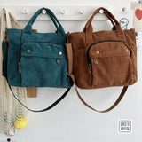 Corduroy Shoulder Bag Art Canvas Messenger Bag