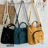 Corduroy Shoulder Bag Art Canvas Messenger Bag