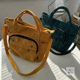 Corduroy Shoulder Bag Art Canvas Messenger Bag