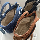 Corduroy Shoulder Bag Art Canvas Messenger Bag