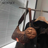 Quilted Cotton-Padded Bag with Small Round Purse