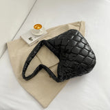 Large Capacity Quilted Messenger Bag Lattice Pattern Casual Portable for Girls