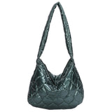 Large Capacity Quilted Messenger Bag Lattice Pattern Casual Portable for Girls