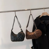 Quilted Crossbody Bag for Women Casual Soft Diamond Pattern with Round Purse