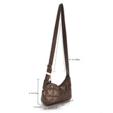 Quilted Crossbody Bag for Women Casual Soft Diamond Pattern with Round Purse