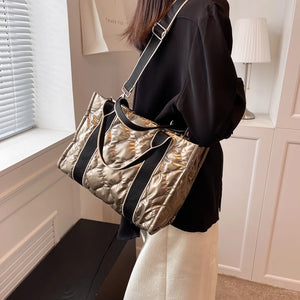 Quilted Cotton Crossbody Bag Large Capacity Shoulder Bag