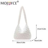 Soft Plush Crossbody Bag Solid Rhombus Pattern Lady Satchel