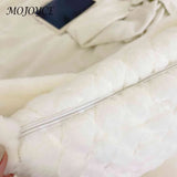 Soft Plush Casual Shopper Bag Fluffy Rhombus Pattern Lady Satchel
