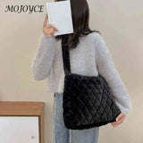 Soft Plush Casual Shopper Bag Fluffy Rhombus Pattern Lady Satchel