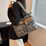 Autumn Winter Down Padded Shoulder Bags Large Capacity Casual Quilted Handbag