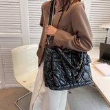 Autumn Winter Down Padded Shoulder Bags Large Capacity Casual Quilted Handbag