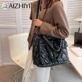 Down Padded Shoulder Bag Large Capacity Quilted Tote for Shopping