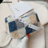 Woolen Square Tote Bag Chain Female Handbag