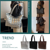 Nylon Quilted Tote Purse Large Capacity for Travel Shopping