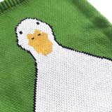 Knitted Women Shoulder Bag Duck Rabbit Cat Pattern Green Tote Bag