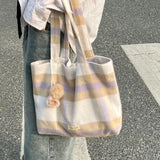 Soft Large Capacity Plaid Handbag for Women
