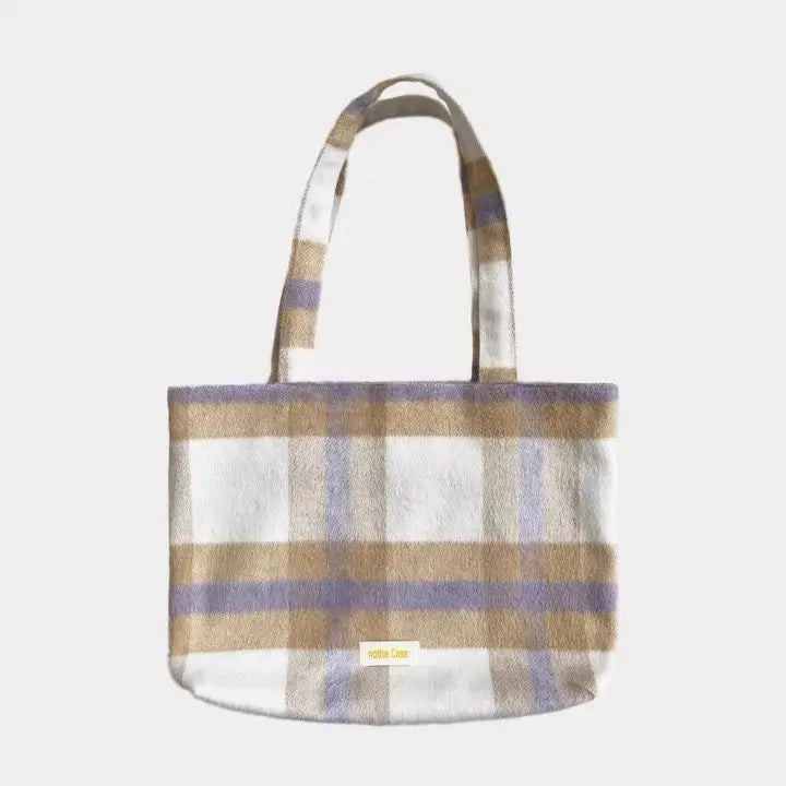 Soft Large Capacity Plaid Handbag for Women