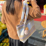 Soft Large Capacity Plaid Handbag for Women