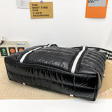 Autumn Winter Women Space Padded Bags Portable Nylon Tote Bag