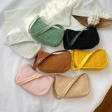 Autumn Winter Woolen Handbag Totes Women Solid Underarm Shoulder Bags