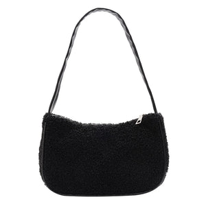 Autumn Winter Woolen Handbag Totes Women Solid Underarm Shoulder Bags
