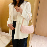 Autumn Winter Woolen Handbag Totes Women Solid Underarm Shoulder Bags