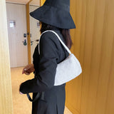 Autumn Winter Woolen Handbag Totes Women Solid Underarm Shoulder Bags