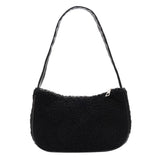 Autumn Winter Woolen Handbag Totes Women Solid Underarm Shoulder Bags