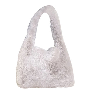Plush Commuters Bag Women Soft Furry Large Capacity