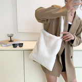 Soft Plush Handbags Fluffy Women's Totes Bags Solid Ladies Shoulder Bags
