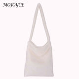 Large Capacity Girls School Bag Soft Plush Fur Tote for Travel Work